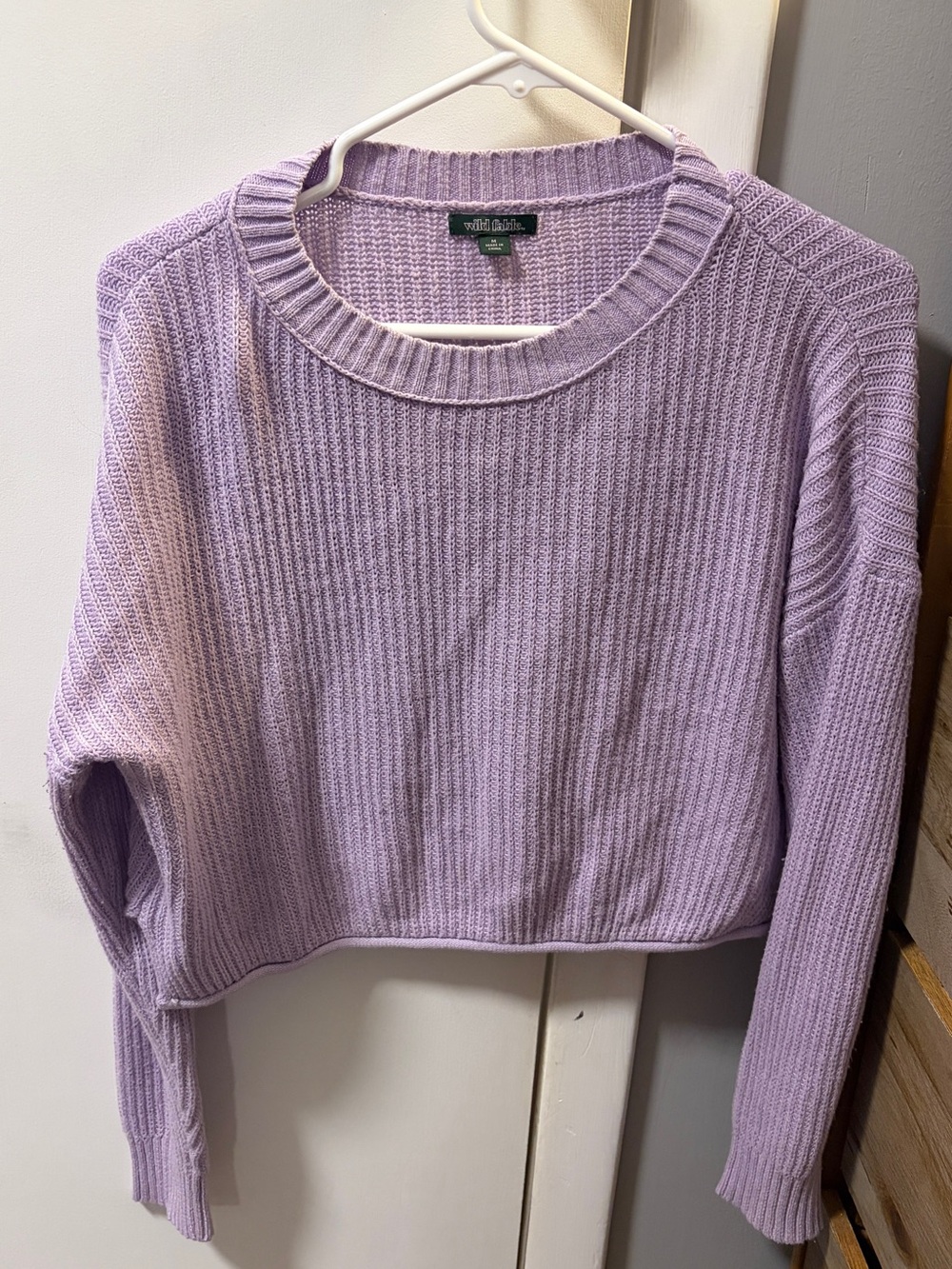 wild fable Lavender Ribbed Crewneck Sweater